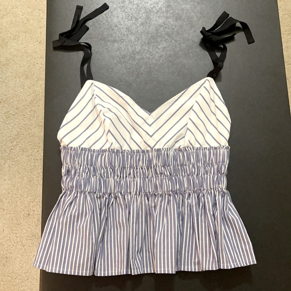 Fitted baby doll striped tank